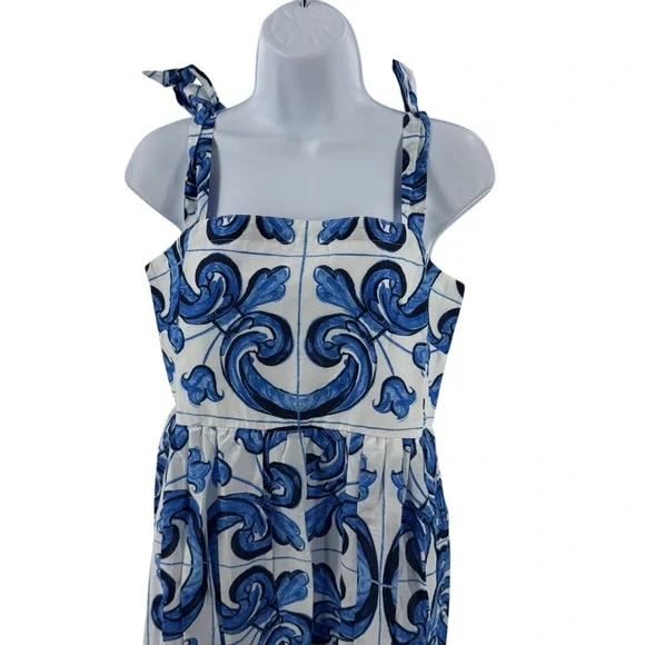 Tuckernuck Blue and White Printed Tie-Shoulder Maxi Dress - Picture 4 of 9